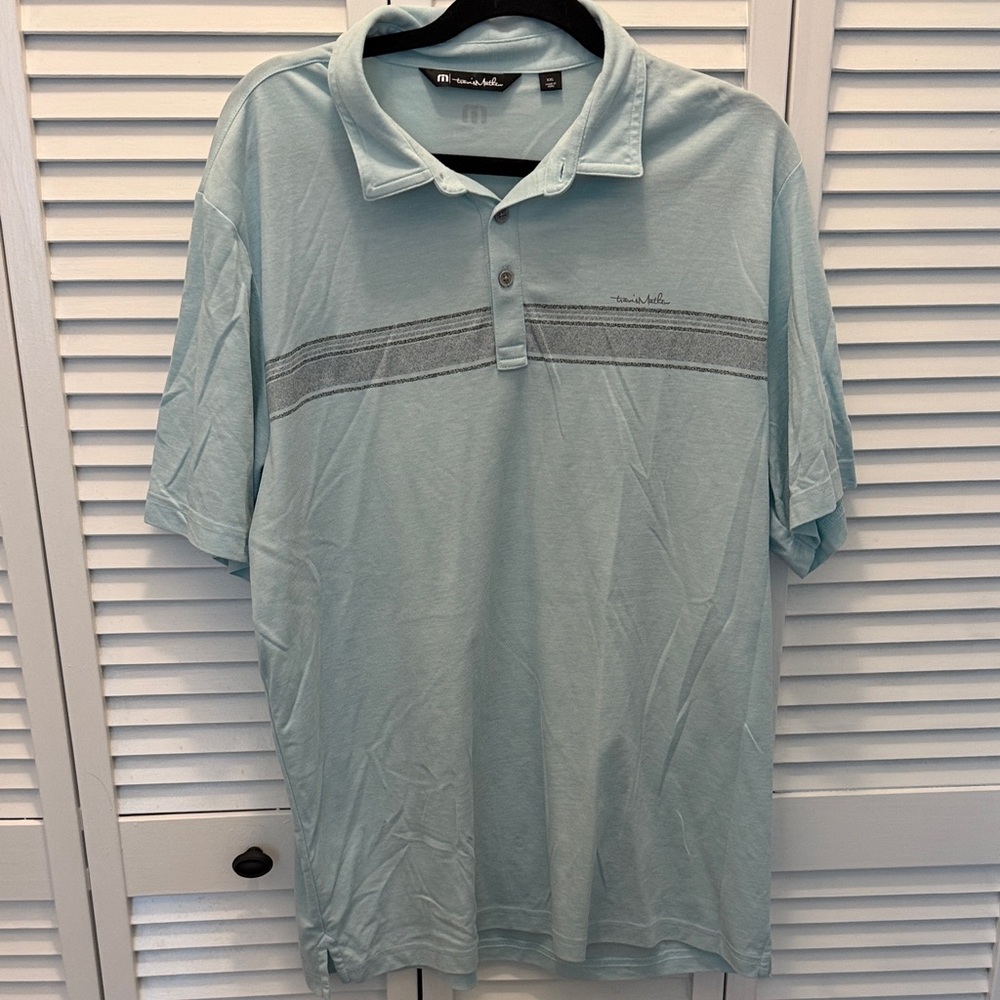 Travis Mathew Sky Blue Polo Shirt